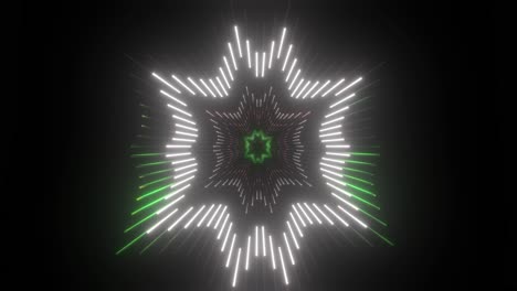 neon tunnel with geometric star pattern