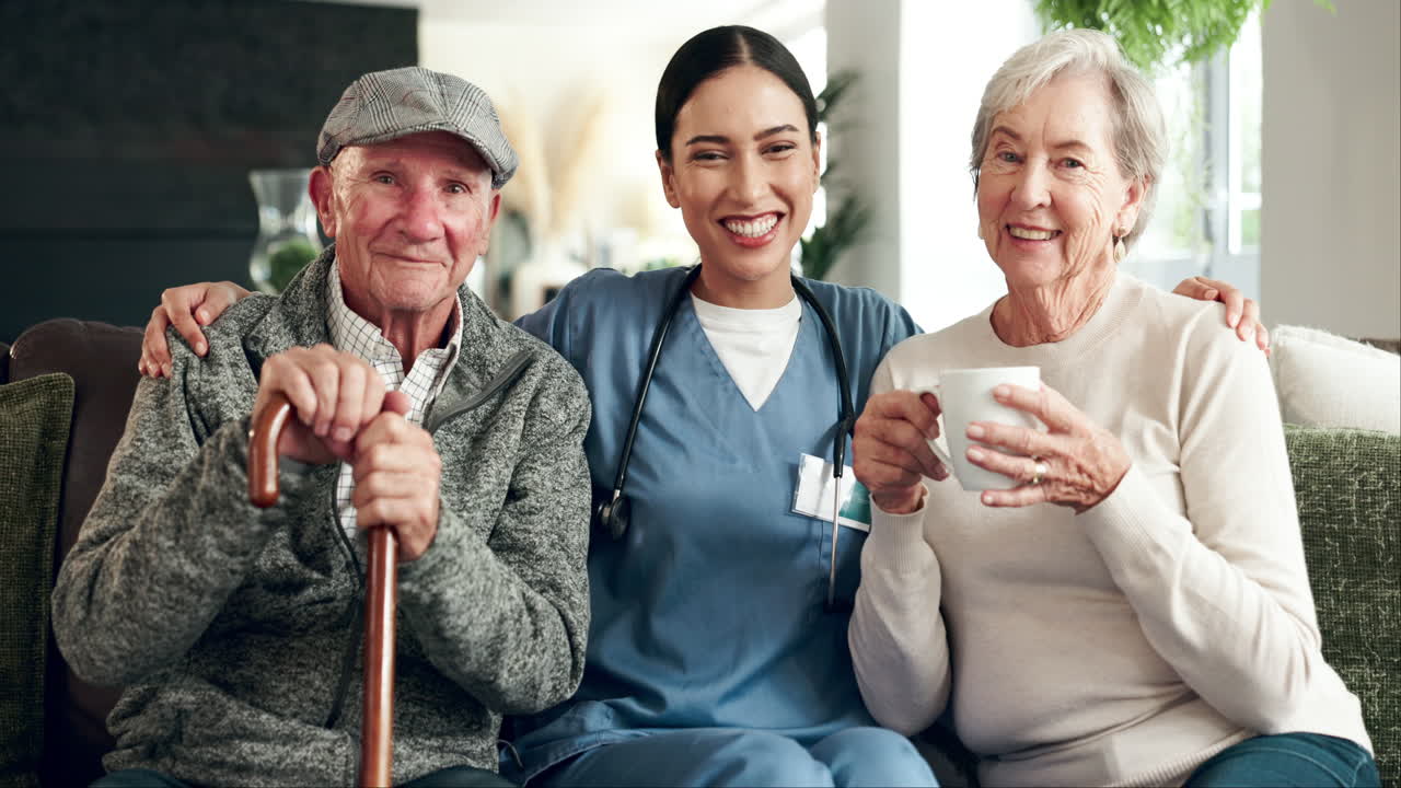 Compassionate Nurse Supporting Elderly Patients at Home