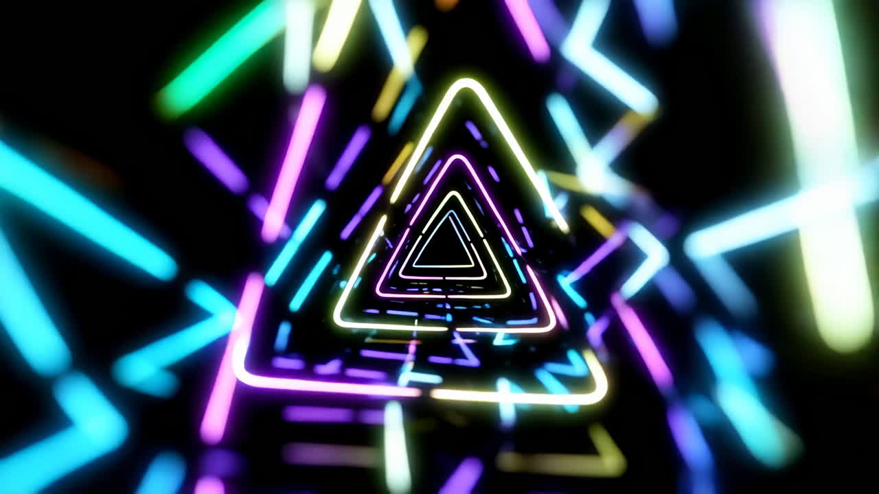 túnel de triángulo de neón abstracto