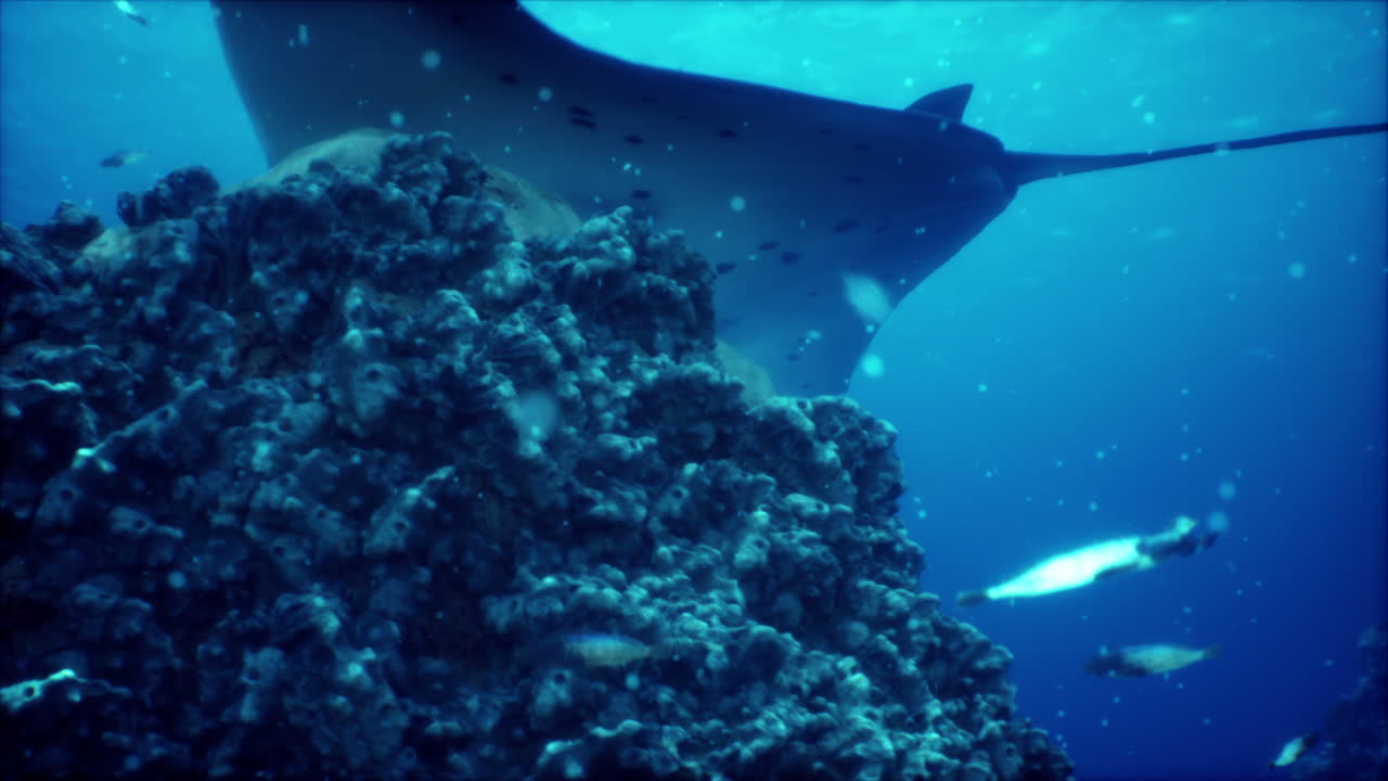 la majestuosa manta ray en el arrecife de coral