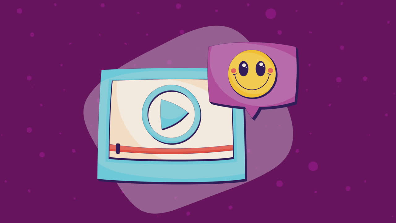 행복 한 이모지 를 가진 비디오 플레이어