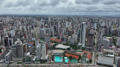 aerial view of the high-rise skyscraper buildings in fortaleza city