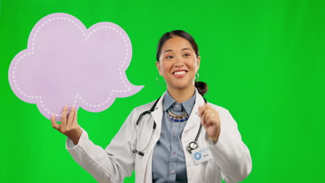 Speech-bubble,-woman-doctor