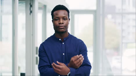 Face,-business-and-black-man-with-arms-crossed