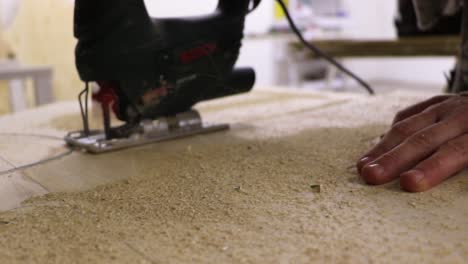 cutting wood with a jigsaw