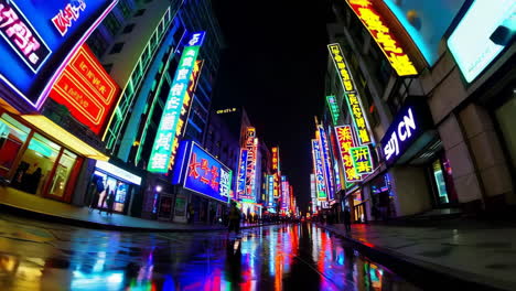 vibrant night street scene in china