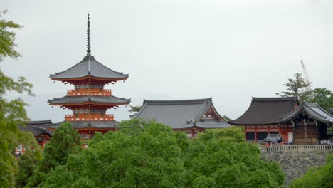 koyasu pagoda at kyomizudera temple shrine tokyo japan rainy day forest view