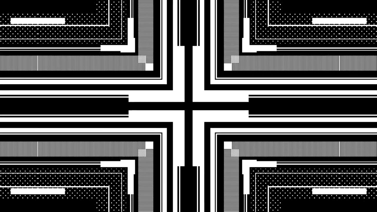 Abstract Geometric Motion Graphics with Pulsing Black and White Patterns