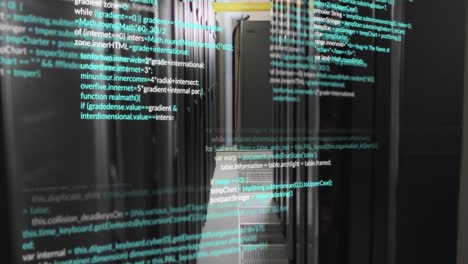 Animation of data processing against computer server room