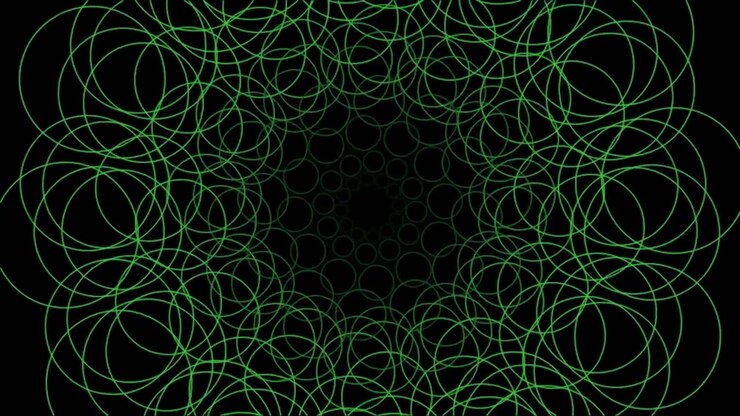 Animação de Padrão Abstrato de Círculos Geométricos Verdes