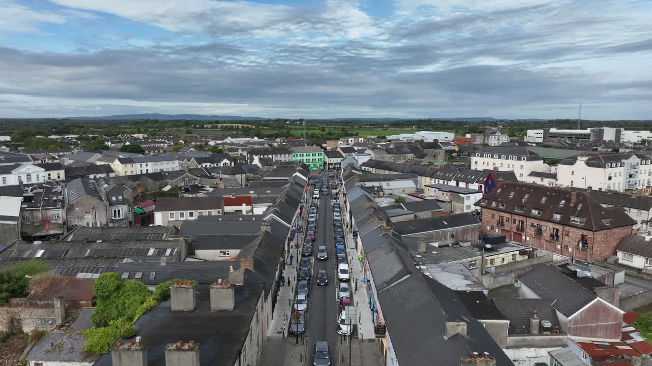 Aerial View of a Small Town in Ireland