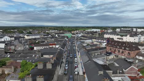 aerial view of a small town in ireland