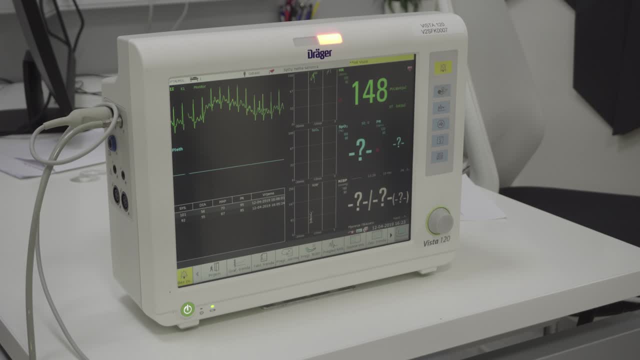 A Drager Vista being used to monitor a patient's current health, Illustrative Editorial