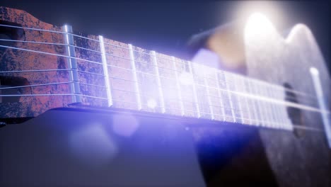 classic guitar on blue background