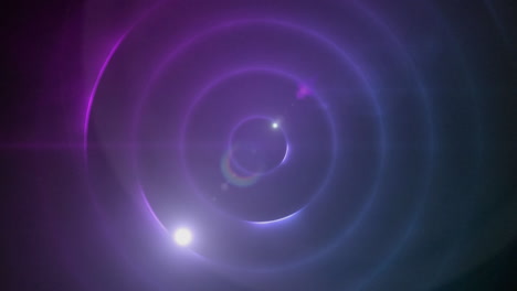 animación del universo con órbitas giratorias y estrellas errantes en un fondo oscuro