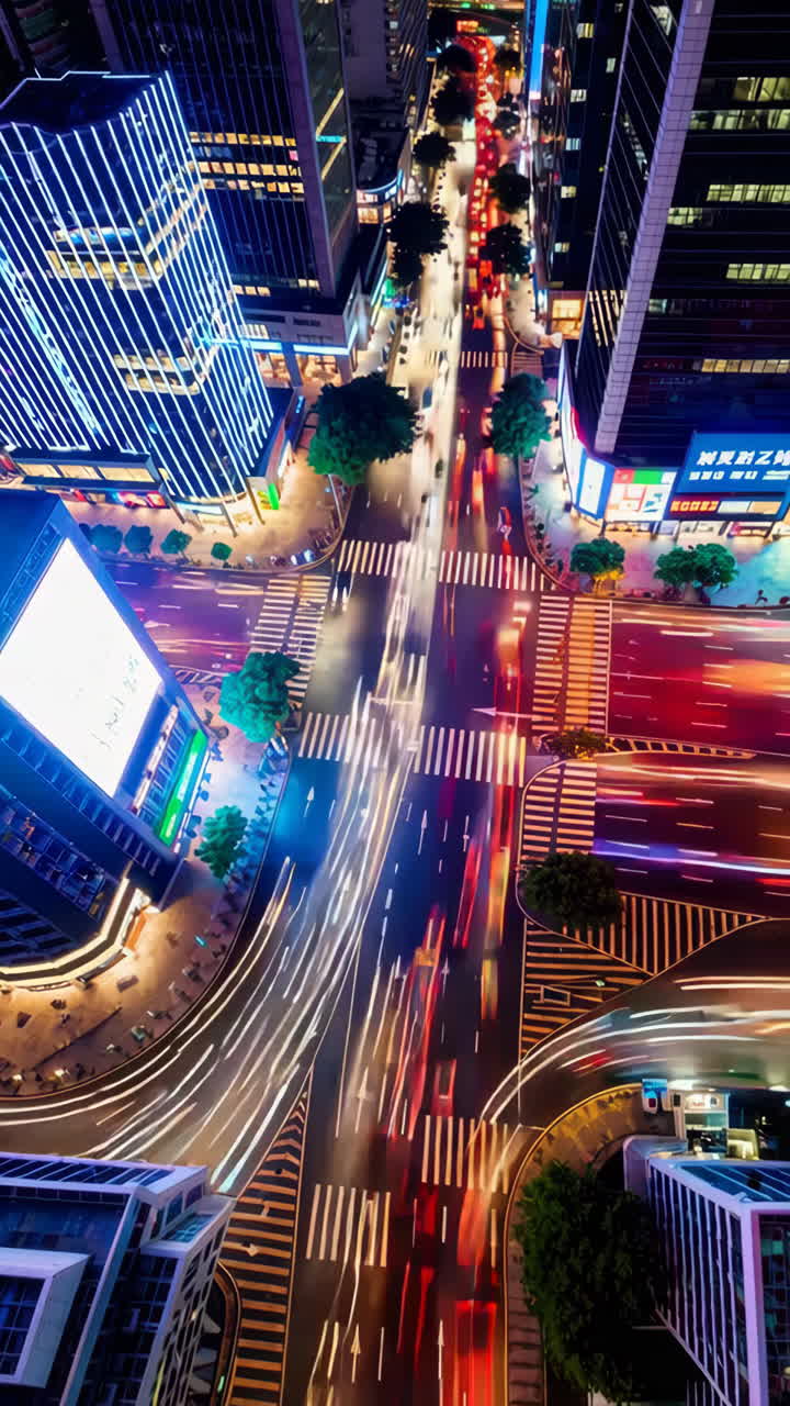 intersección de la ciudad nocturna