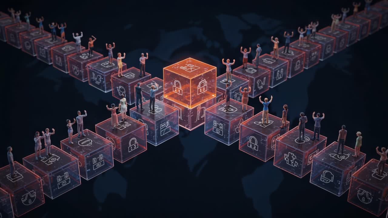 Exploring Digital Connectivity: Examining the Dynamic Interactions Among Diverse Individuals Represented in Virtual Cubes Symbolizing Data and Security