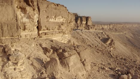 desert clifftop hotel and road