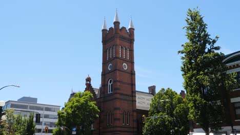 st. andrew's presbyterian church in victoria, canada, british columbia, in the summertime.