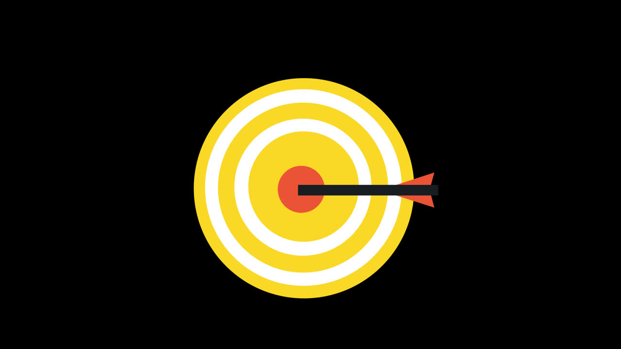 Premium stock video - Target with an arrow in the center concept ...