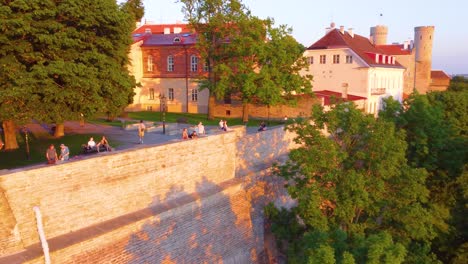 old town district of tallinn estonia, and bishop park view area on a beautiful summer evening