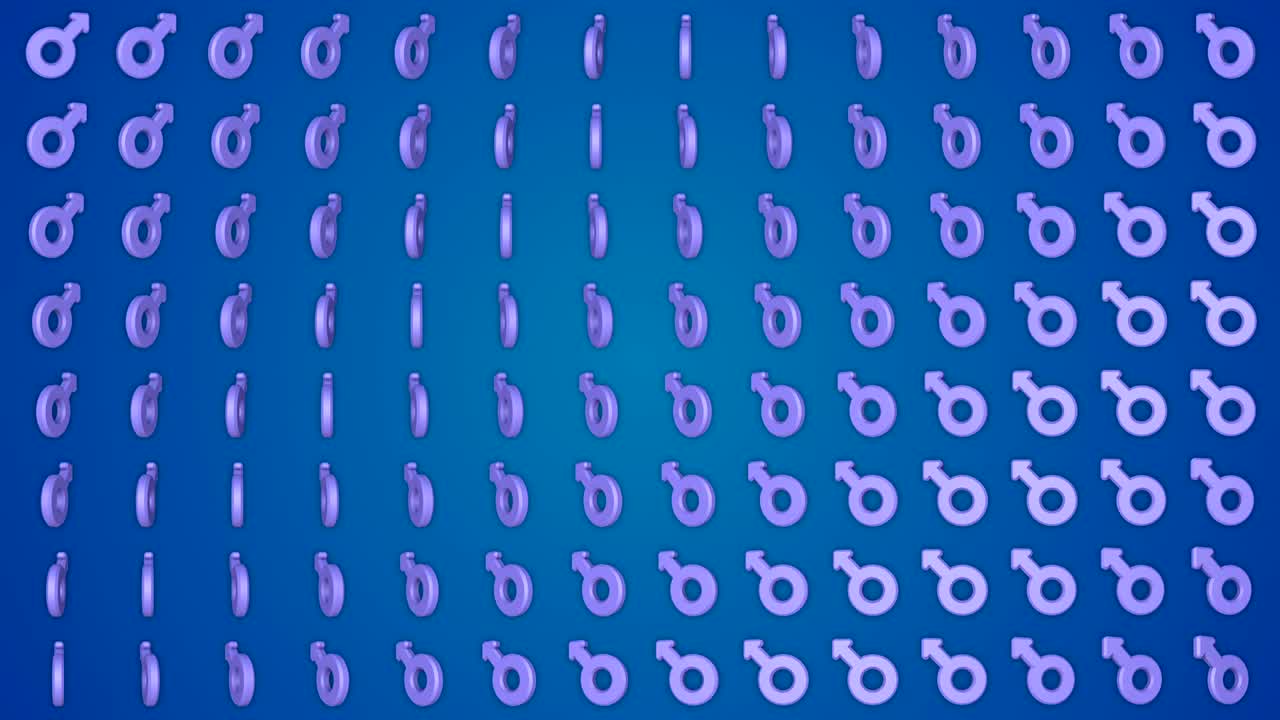 성별 화성 남성 파란색 배경 회전 상징