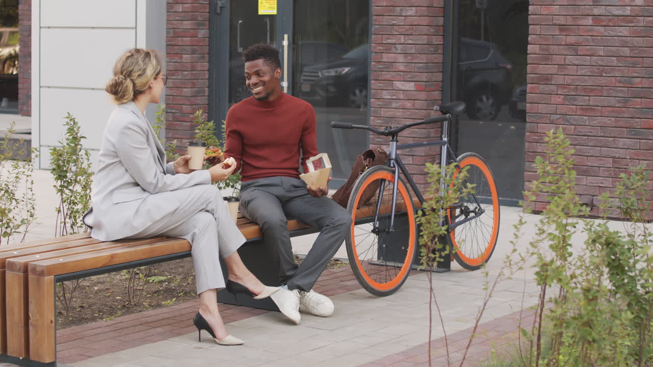 Colleagues Having Lunch Outdoors