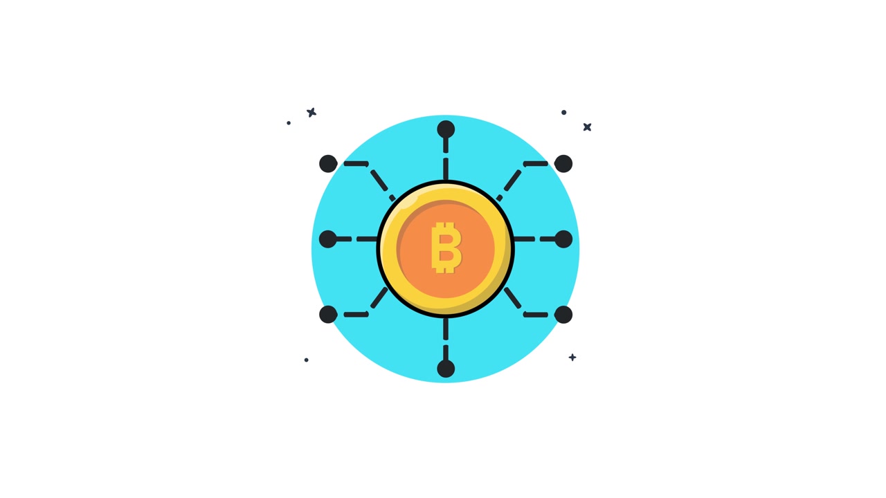 Animated Bitcoin Cryptocurrency Network Illustration