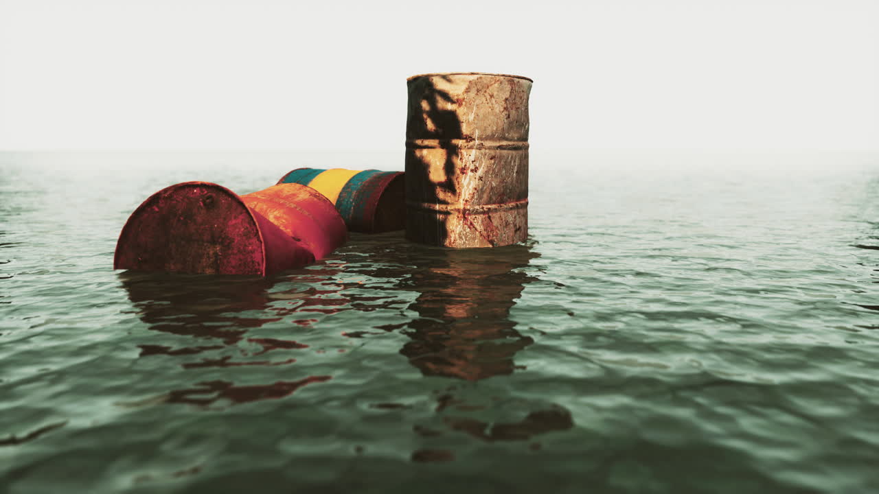 residuos industriales de petróleo dejados en el mar