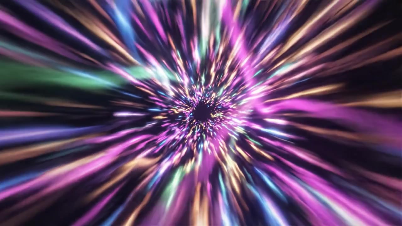 Esplorando le profondità di un vortice cosmico colorato: un viaggio attraverso scie luminose vibranti e motivi dinamici in un'esperienza visiva ultraterrena