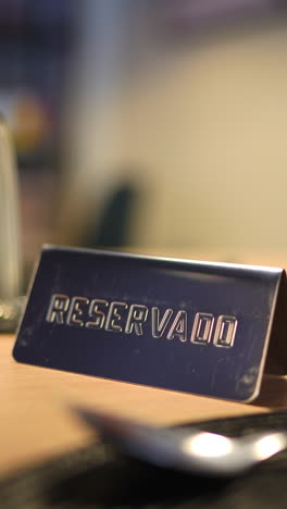 reserved table sign