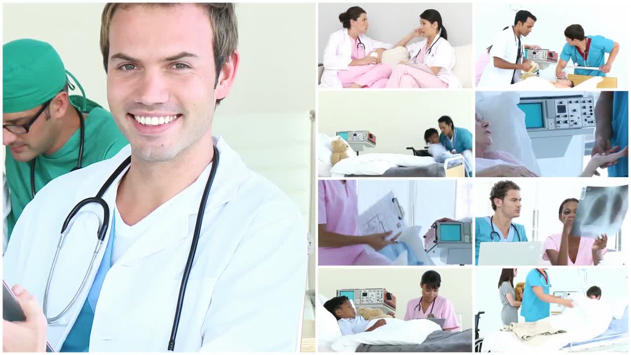 medico che lavora con altri medici