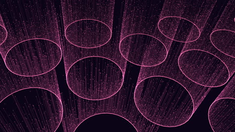 representación en 3d en espiral de formas circulares con líneas y puntos en fondo oscuro