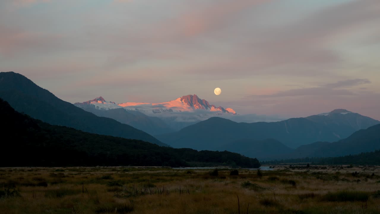 Soft Light from Full moon is casting a gentle glow across the Landsborough Valley,