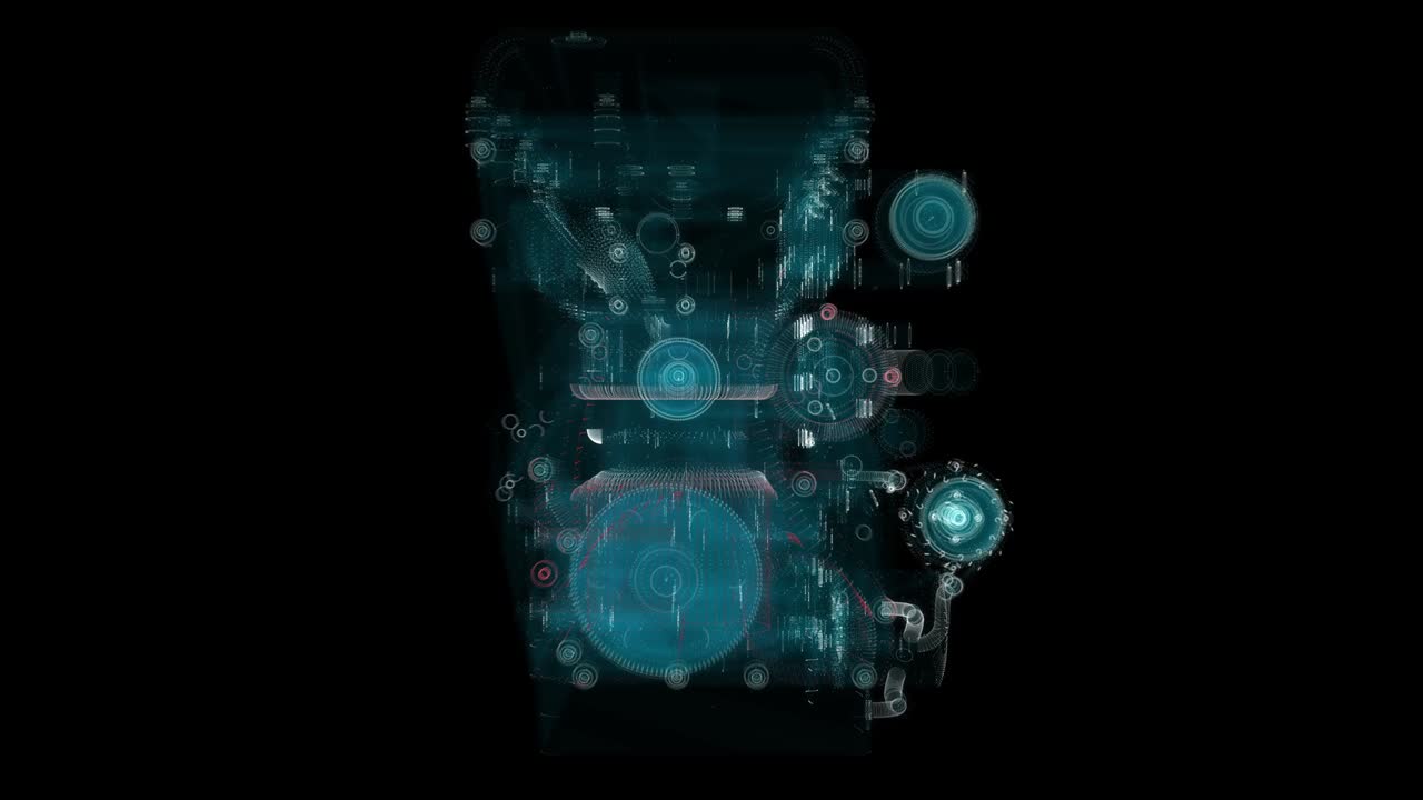 renderizado 3d, motor de partículas holográfico