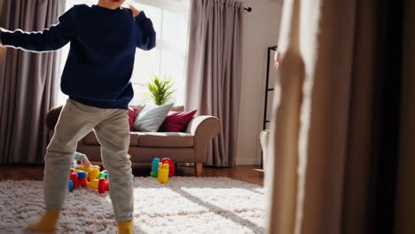 children playing in living room