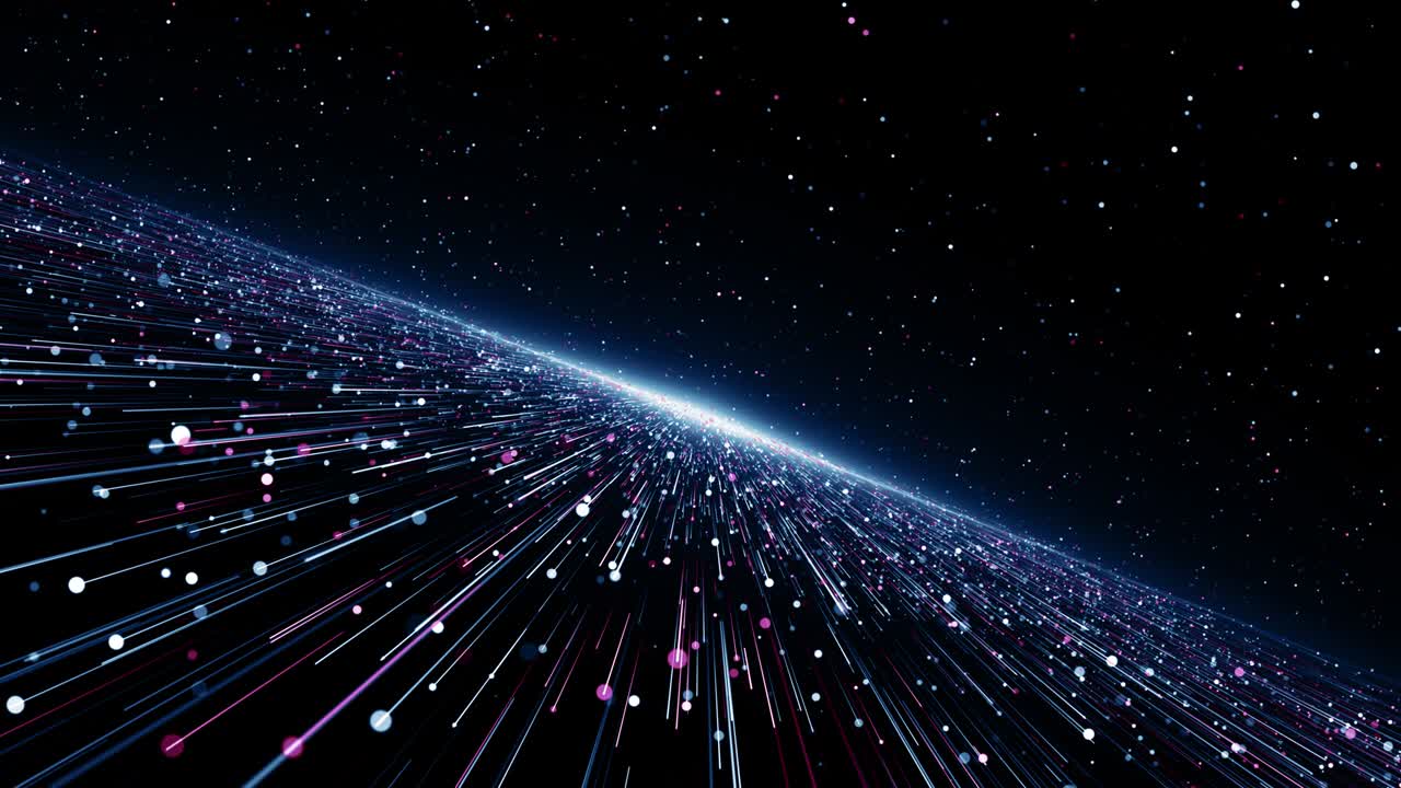 Particles blue pink event game trailer titles cinematic concert stage background loop