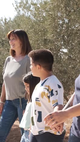 non-normative family strolling on a rural path