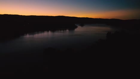 drone recordings from the sky of lake vichuquen before night