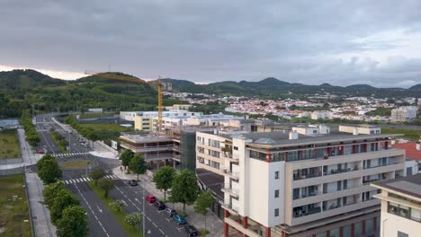 avenida natália correia en ponta delgada, isla de san miguel, azores, portugal