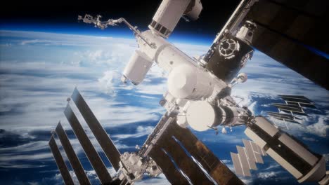 estación espacial internacional en el espacio exterior sobre el planeta tierra