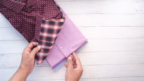 stack of folded shirts