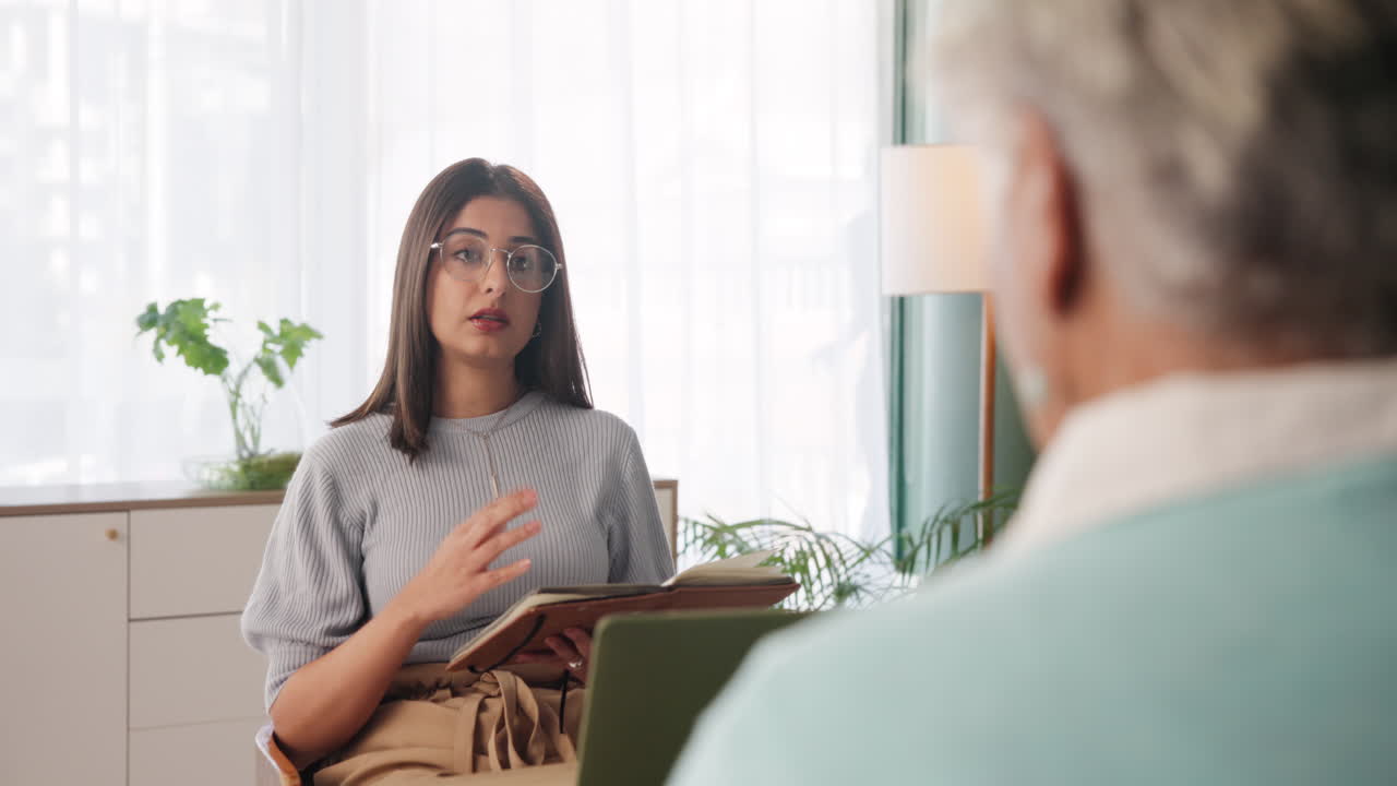 Therapist counseling patient