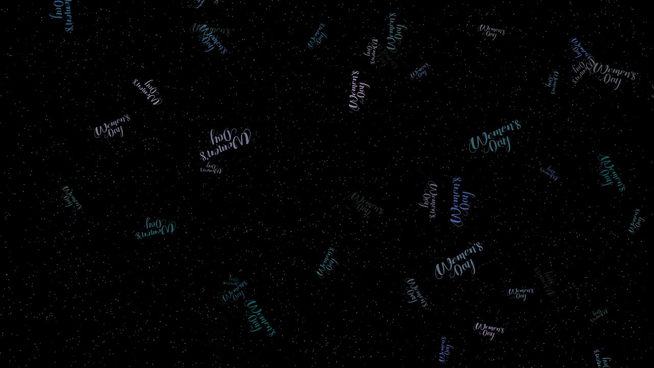 4k abstracto loopable día de las mujeres voladoras en fondo negro