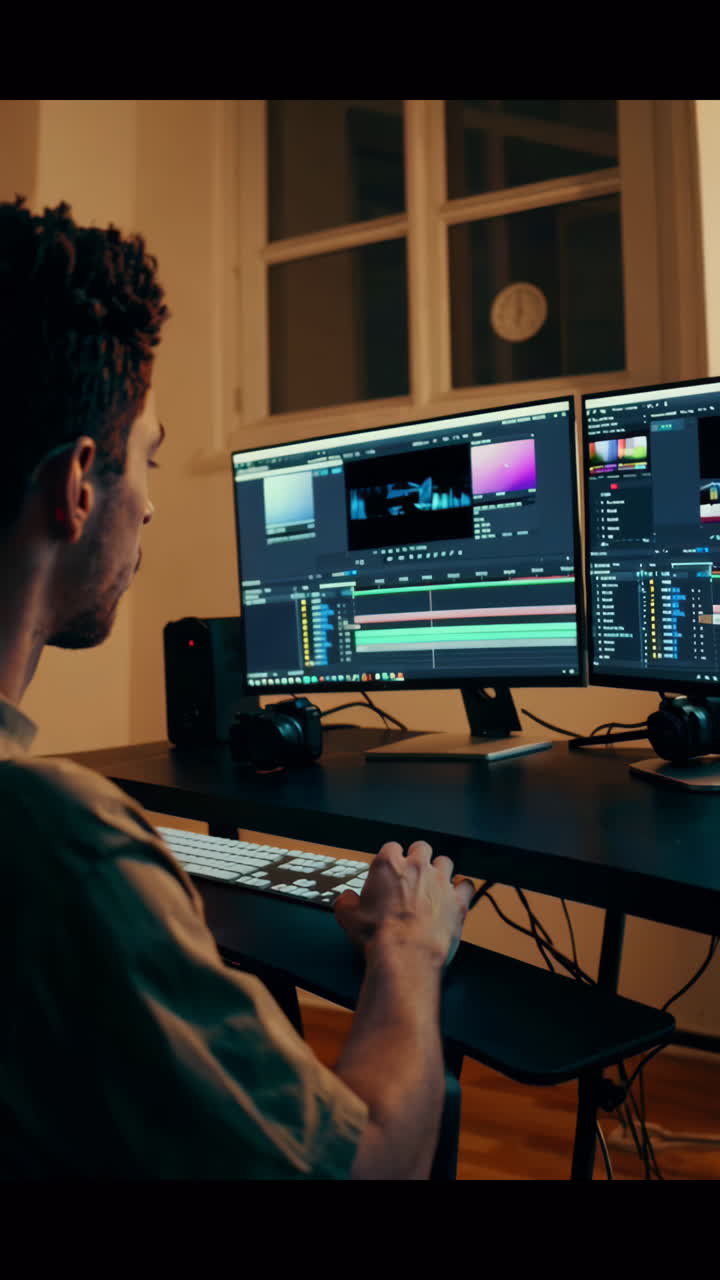 editor de video en el trabajo