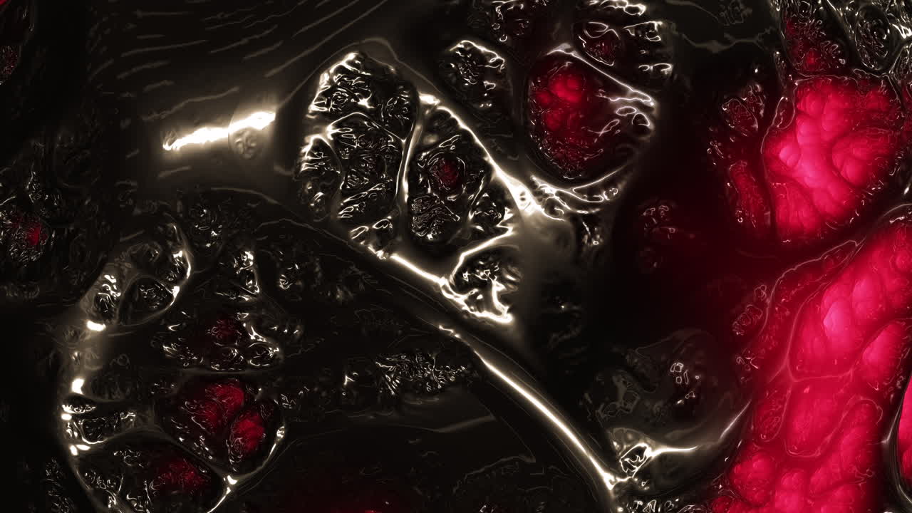 클로즈업 판타지 혼돈 어두운 공간의 액체 파동