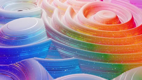 looped abstract background. beautiful iridescent wavy surface of liquid with pattern, gradient color and flow waves on it. rainbow glossy and matt fluid. creative bright bg with soft smooth animation.