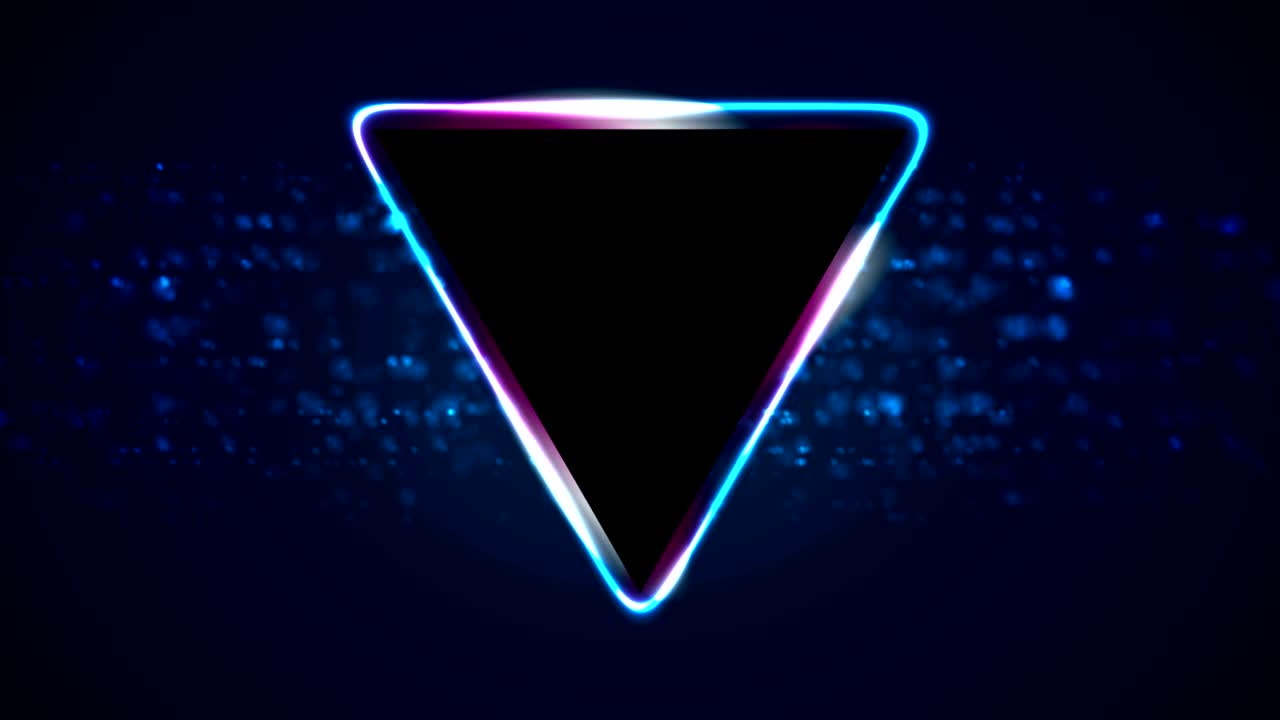 neon retro de los años 80 con fondo de movimiento de triángulo brillante