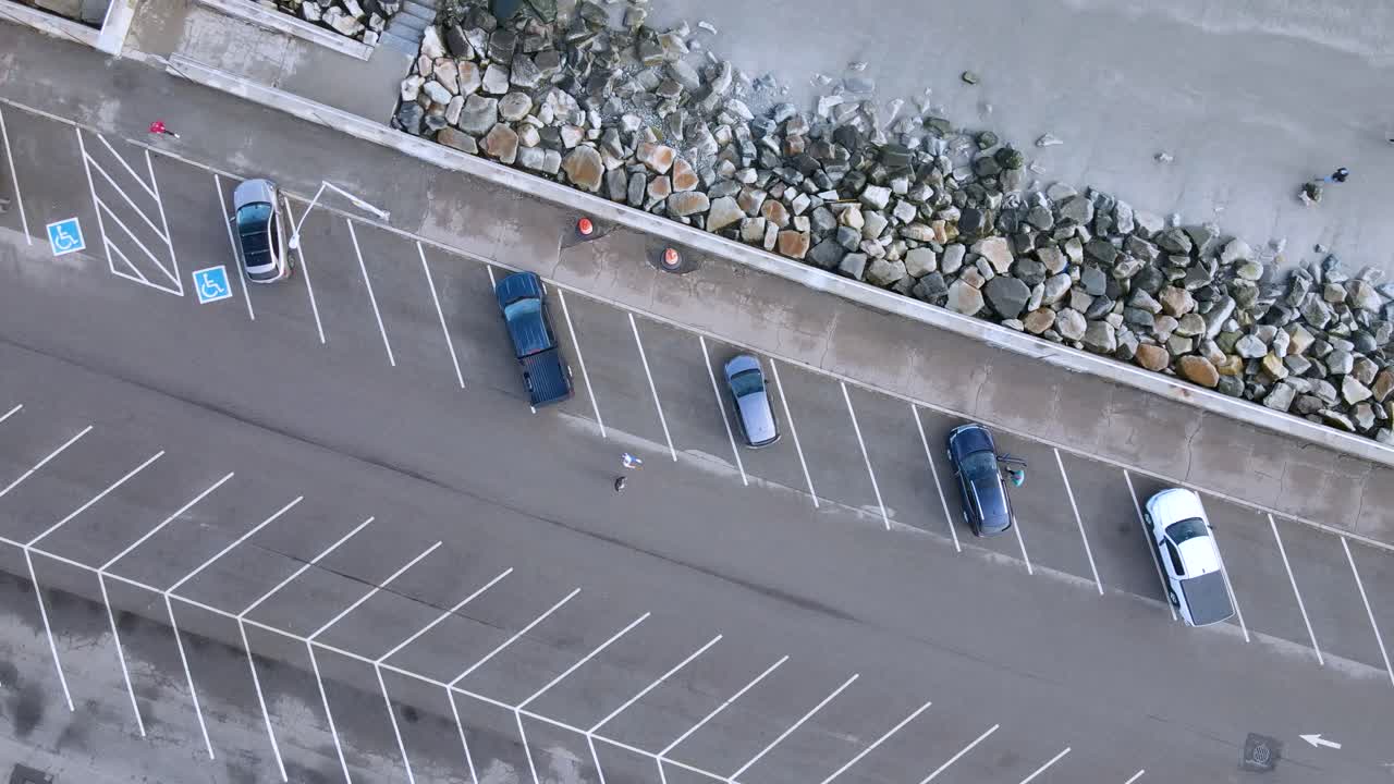 매사추세츠 주 난타스켓 해변의 해변 주차장 조감도