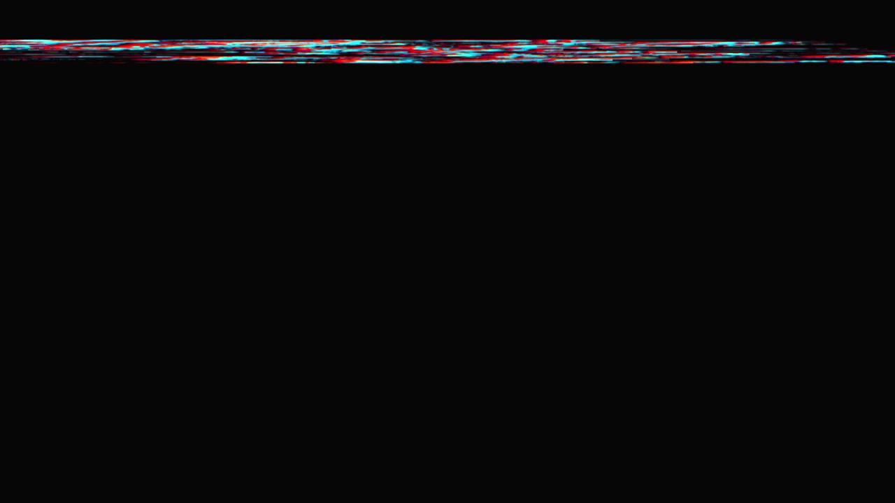 Digital Glitch Effect with Horizontal Lines on Black Background